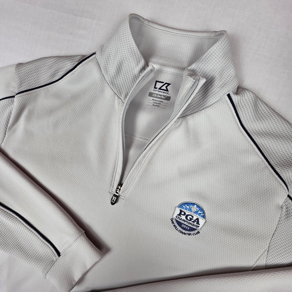 Cutter & Buck CB DryTec 2013 PGA Championship Pullover Mens‎ L Gray Quarter Zip